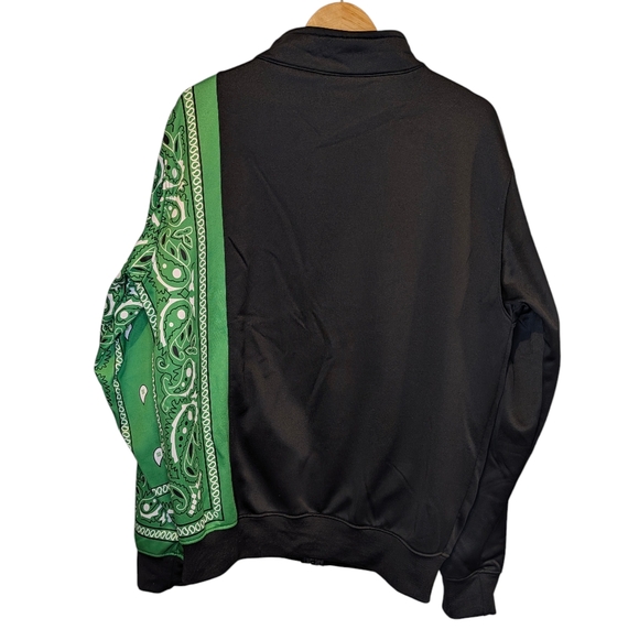 Filthy Wealth Green Bandana Men's Full Zip Lightweight Jacket Size XL - Picture 2 of 7
